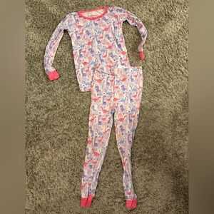 Ruffle Butts Pink and Purple Dinosaur Pajama Set